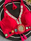 Tew Pure Roman Silk Cotton Real Mirror Work Navratri Blouses